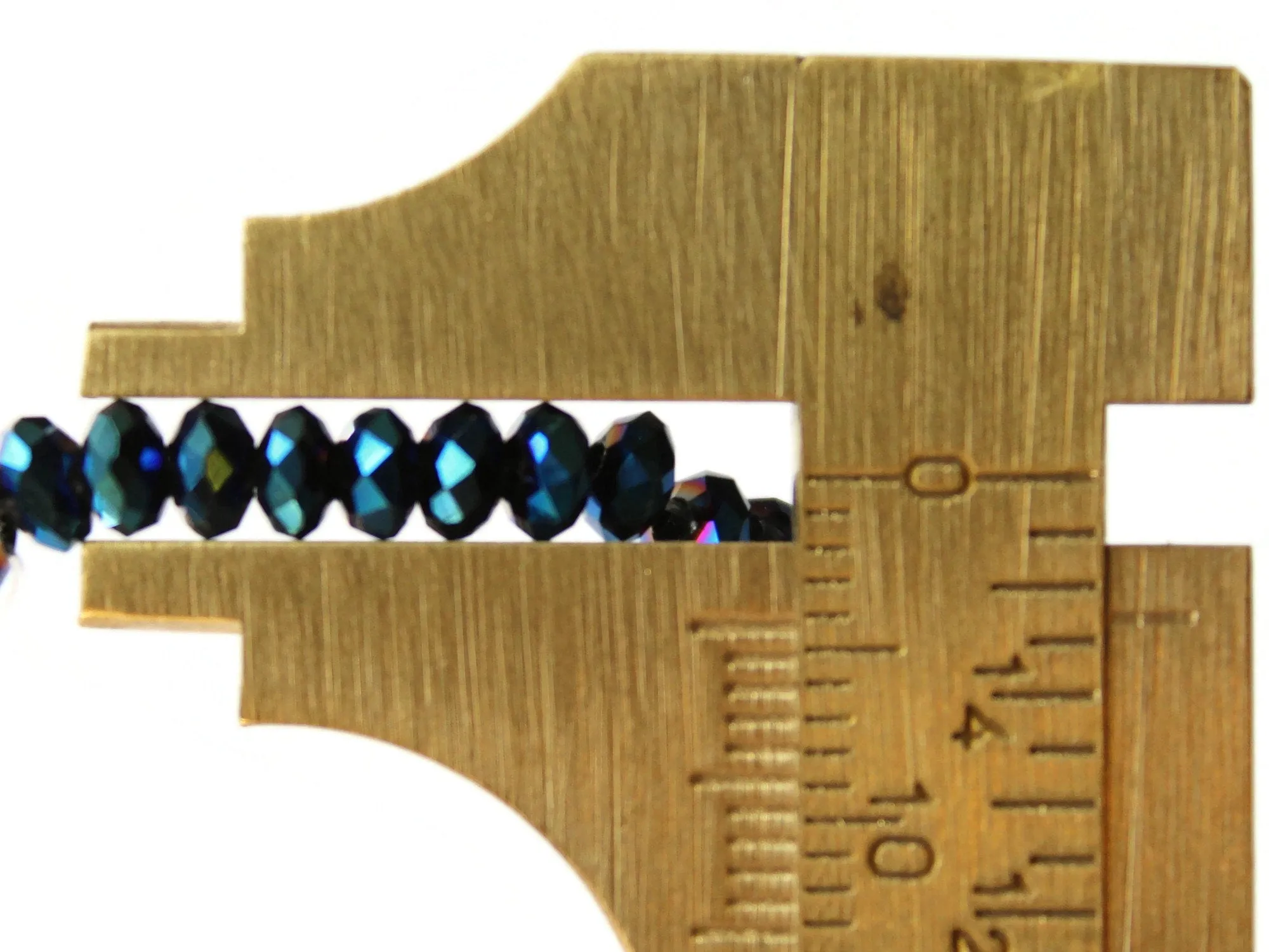 48 3mm x 4mm Blue Crystal Faceted Rondelle Beads