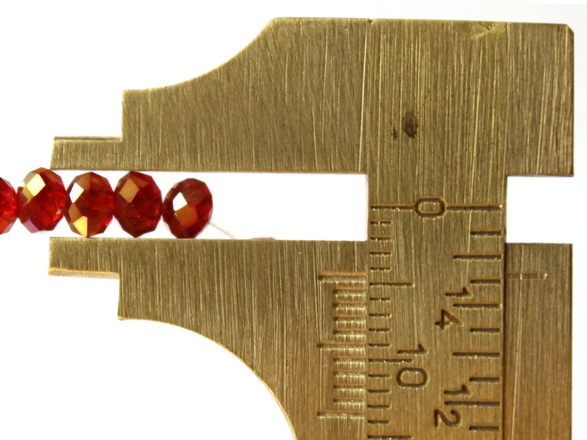 48 3mm x 4mm Red Crystal Faceted Rondelle Beads
