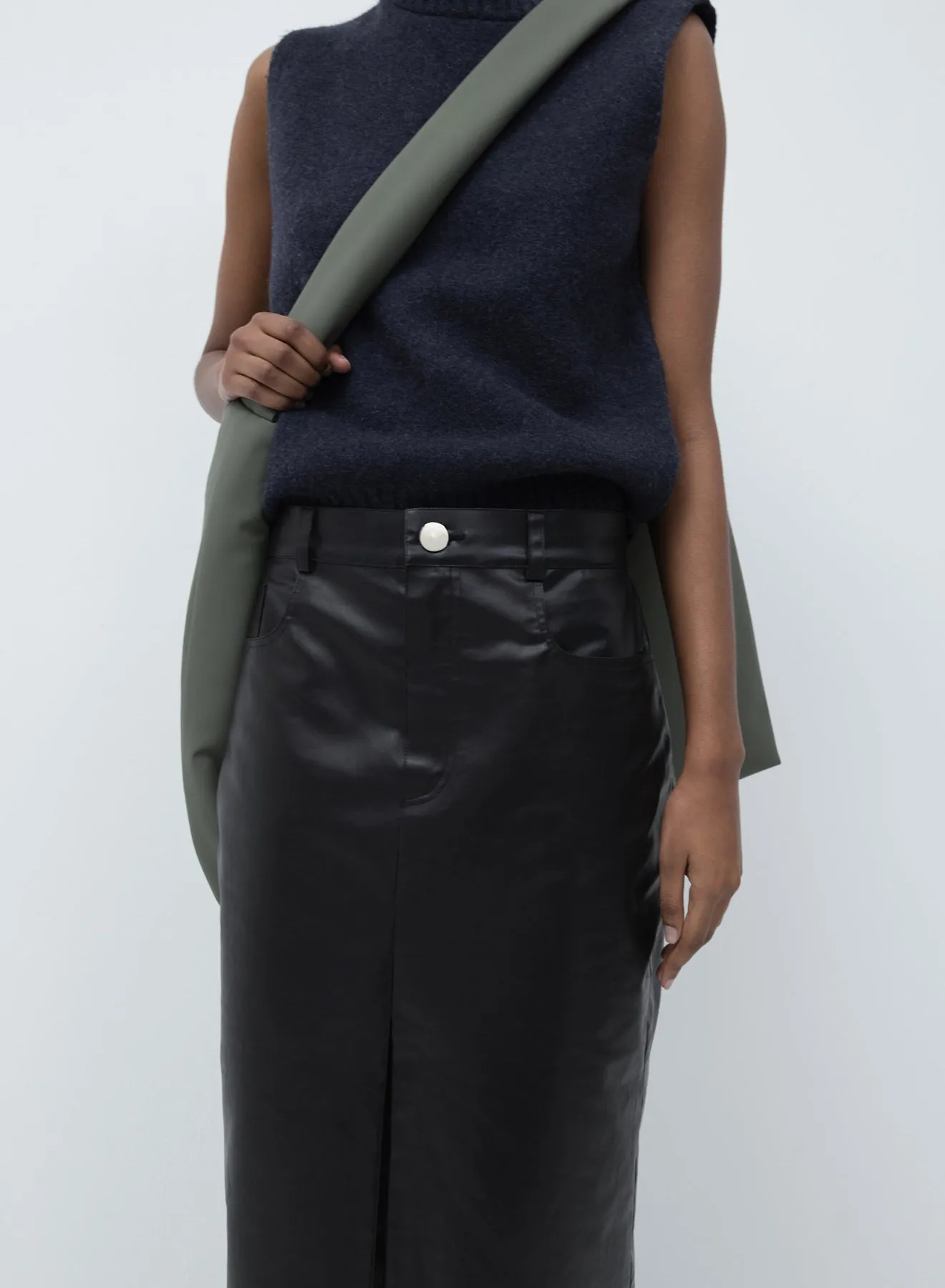 5-pocket skirt oil | black