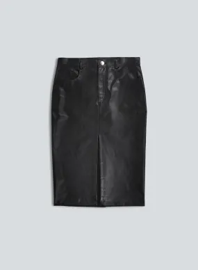 5-pocket skirt oil | black