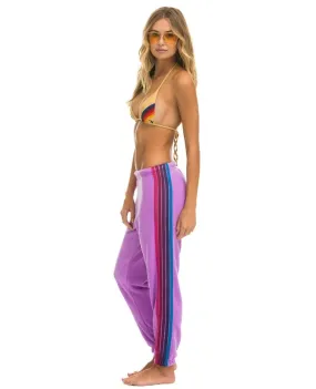 5 Stripe Neon Purple Women's Sweatpant