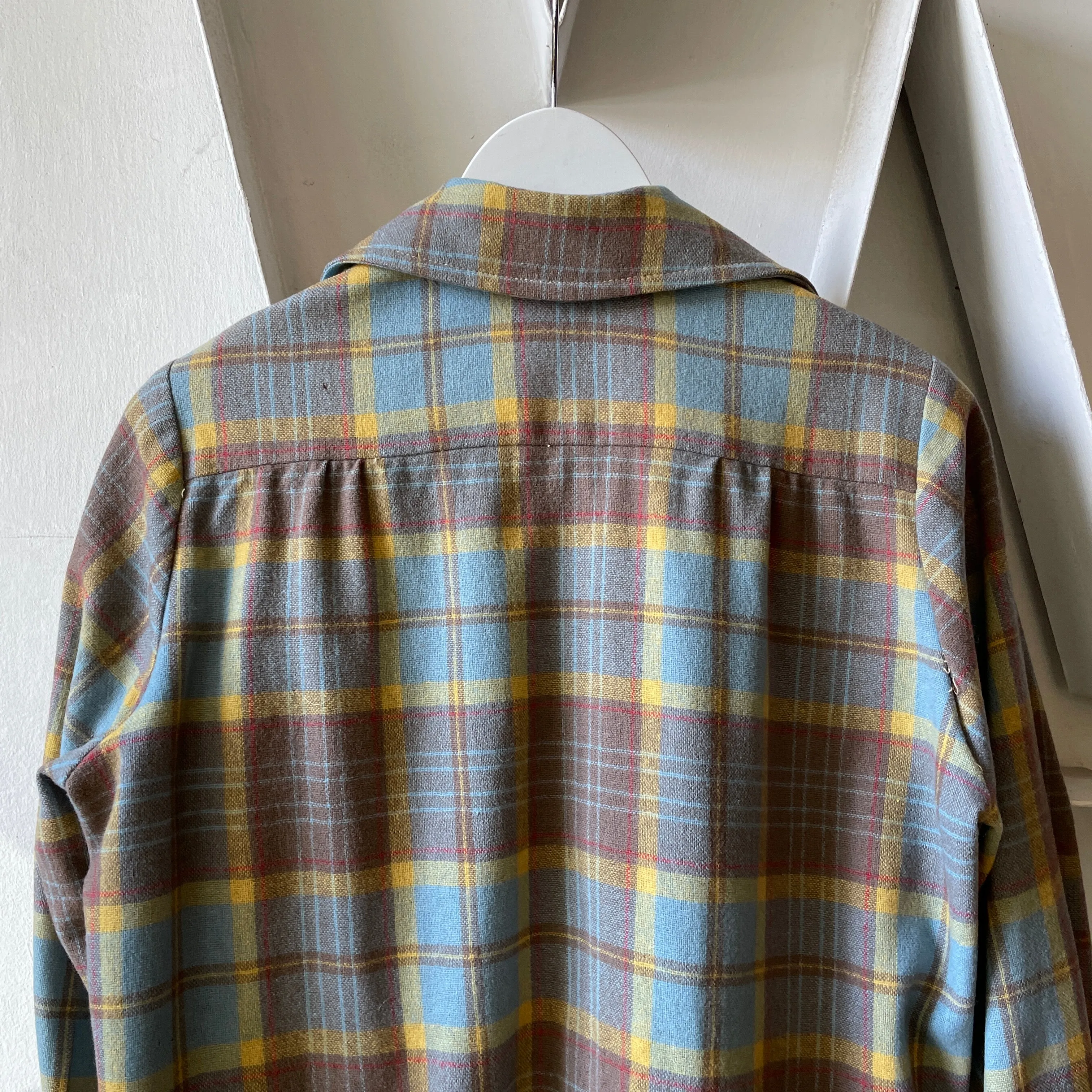 60’s Boxy Plaid Wool Jacket - Small