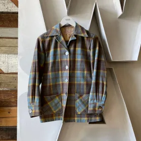 60’s Boxy Plaid Wool Jacket - Small