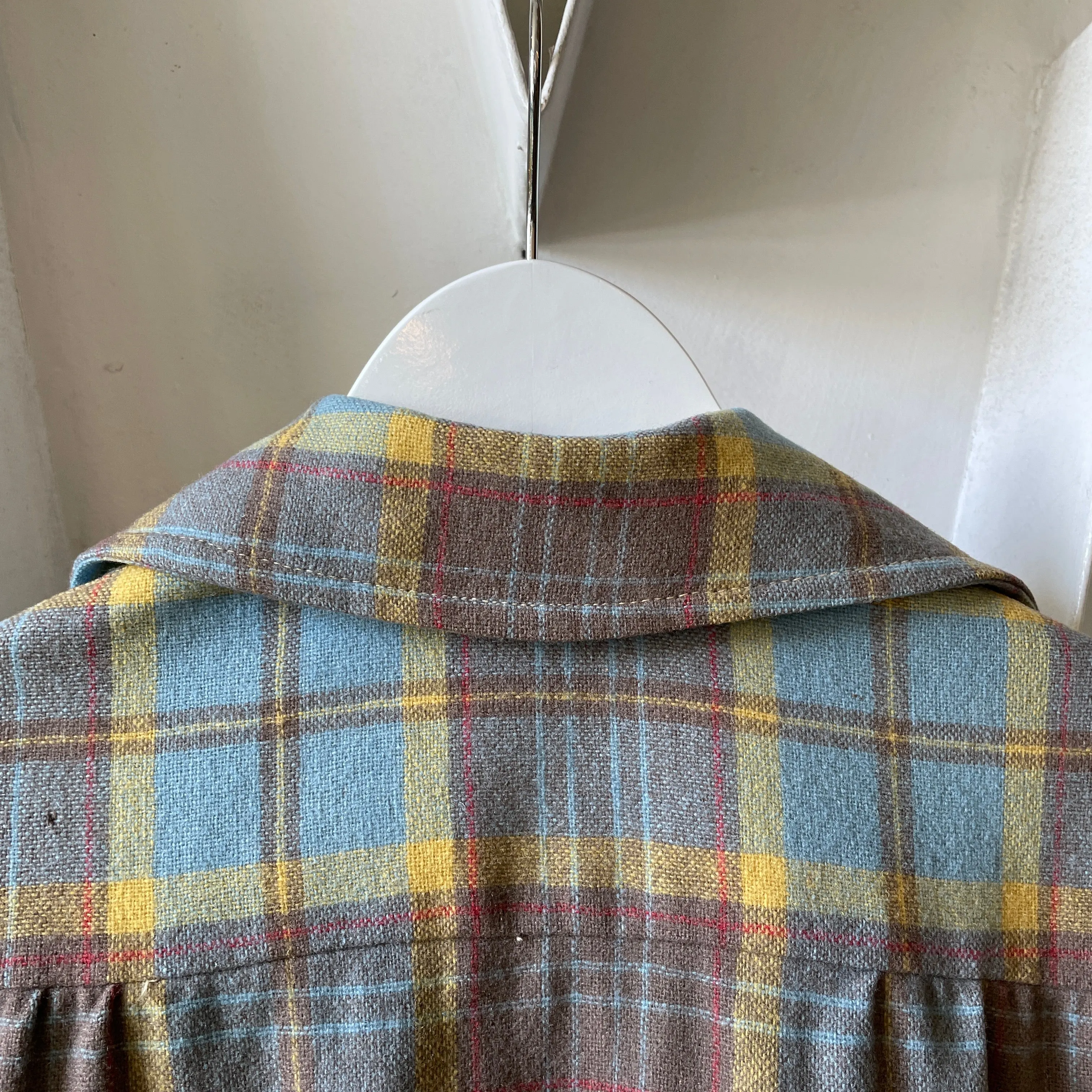 60’s Boxy Plaid Wool Jacket - Small