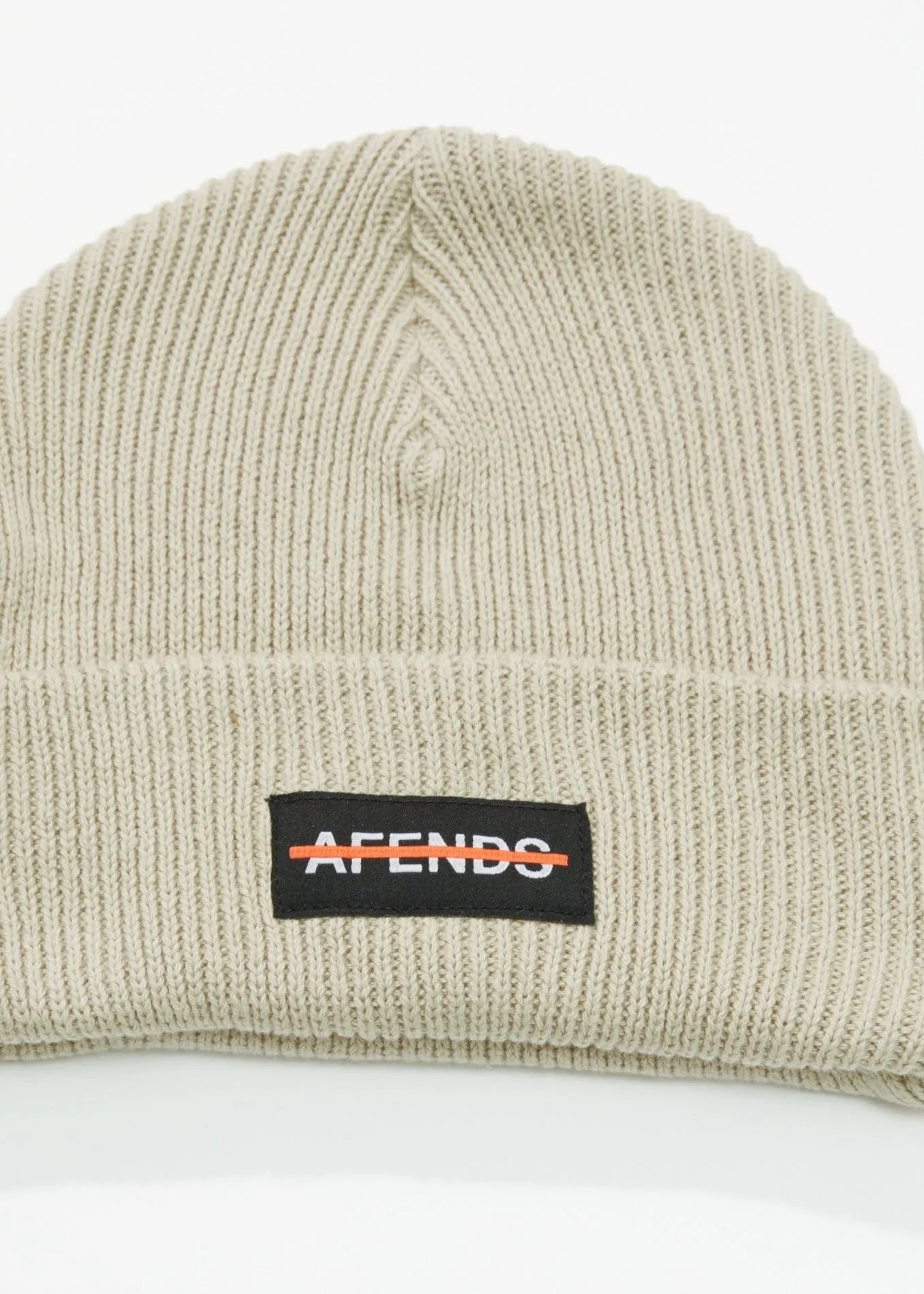 AFENDS Unisex Liquid - Ribbed Beanie - Cement
