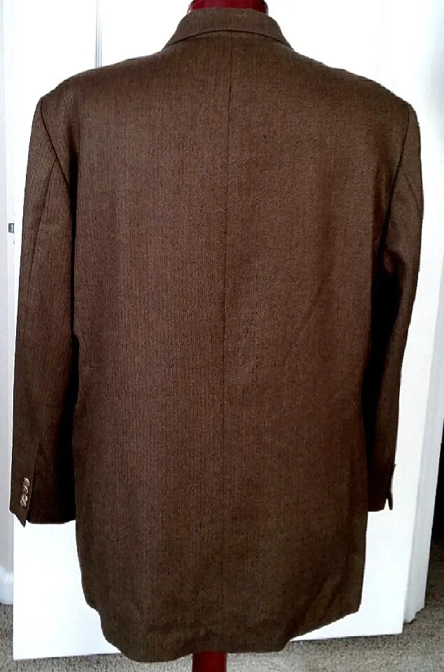 Alan Flusser- Brown/Black Wave, 100% Wool, 3B Sport Coat- size 48L