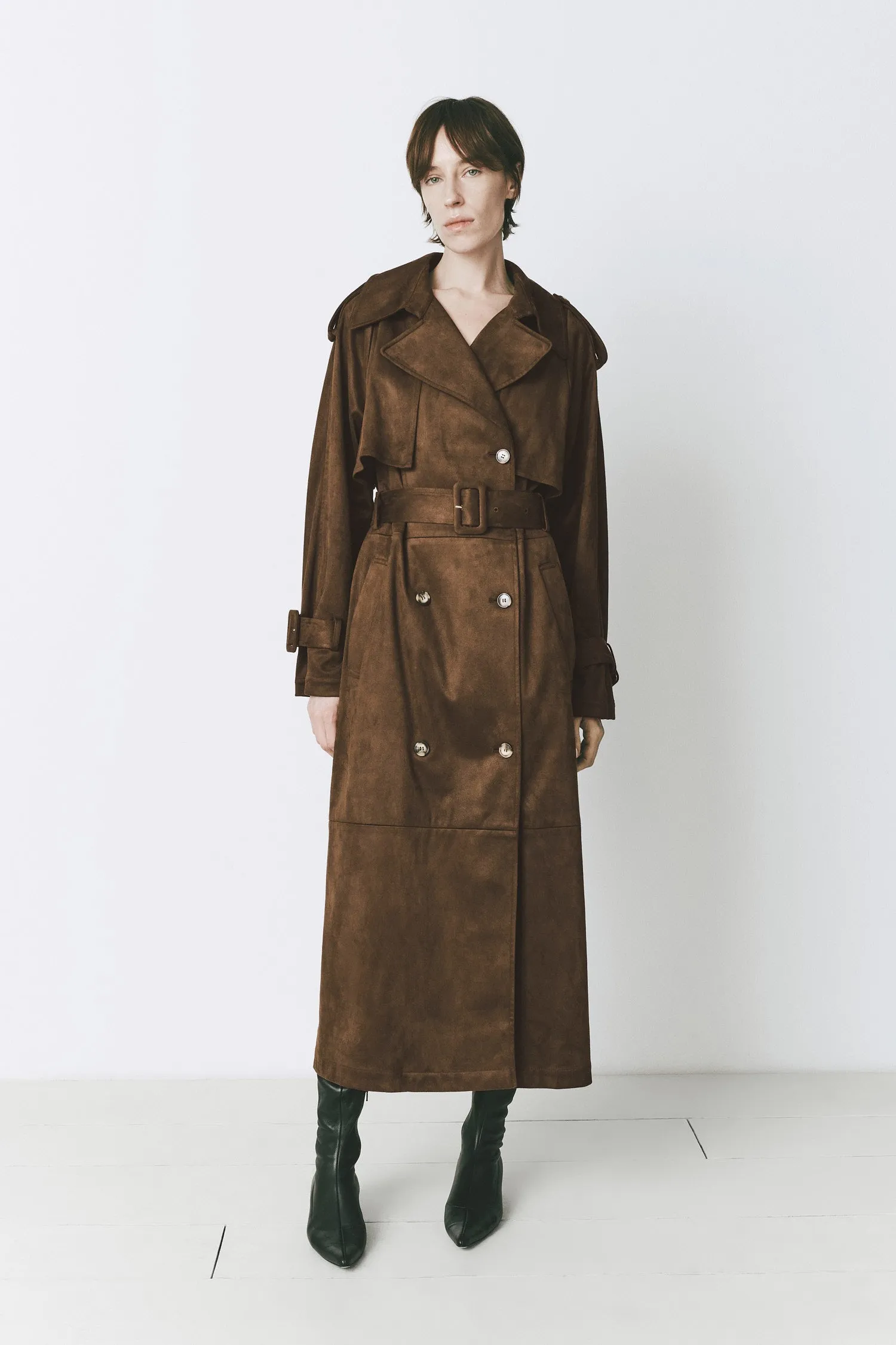 Antoine Suede Trench Coat