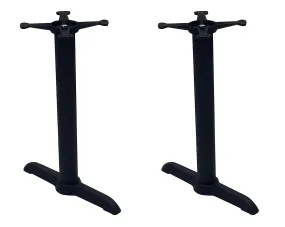 ATC B-Series Black Indoor Cast Iron Table Base with Two Columns and 2 13&quot; Spyders, 22&quot; L x 5&quot; x 28&quot; H
