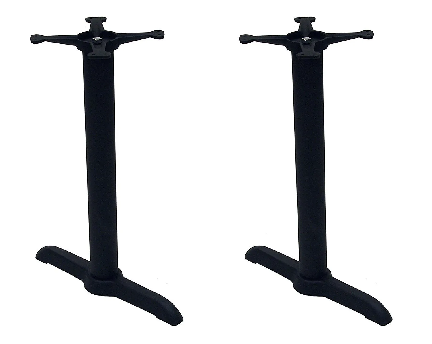 ATC B-Series Black Indoor Cast Iron Table Base with Two Columns and 2 13&quot; Spyders, 22&quot; L x 5&quot; x 28&quot; H