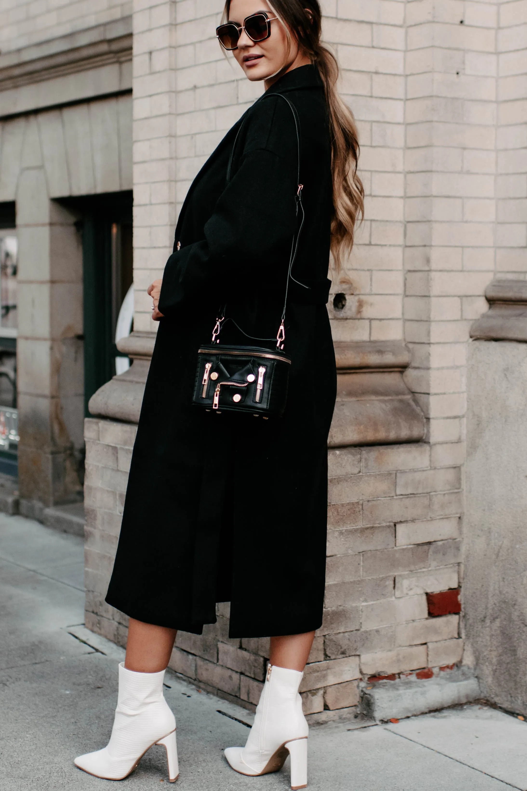 Braving The Cold Belted Trench Coat (Black)