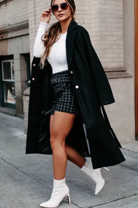 Braving The Cold Belted Trench Coat (Black)