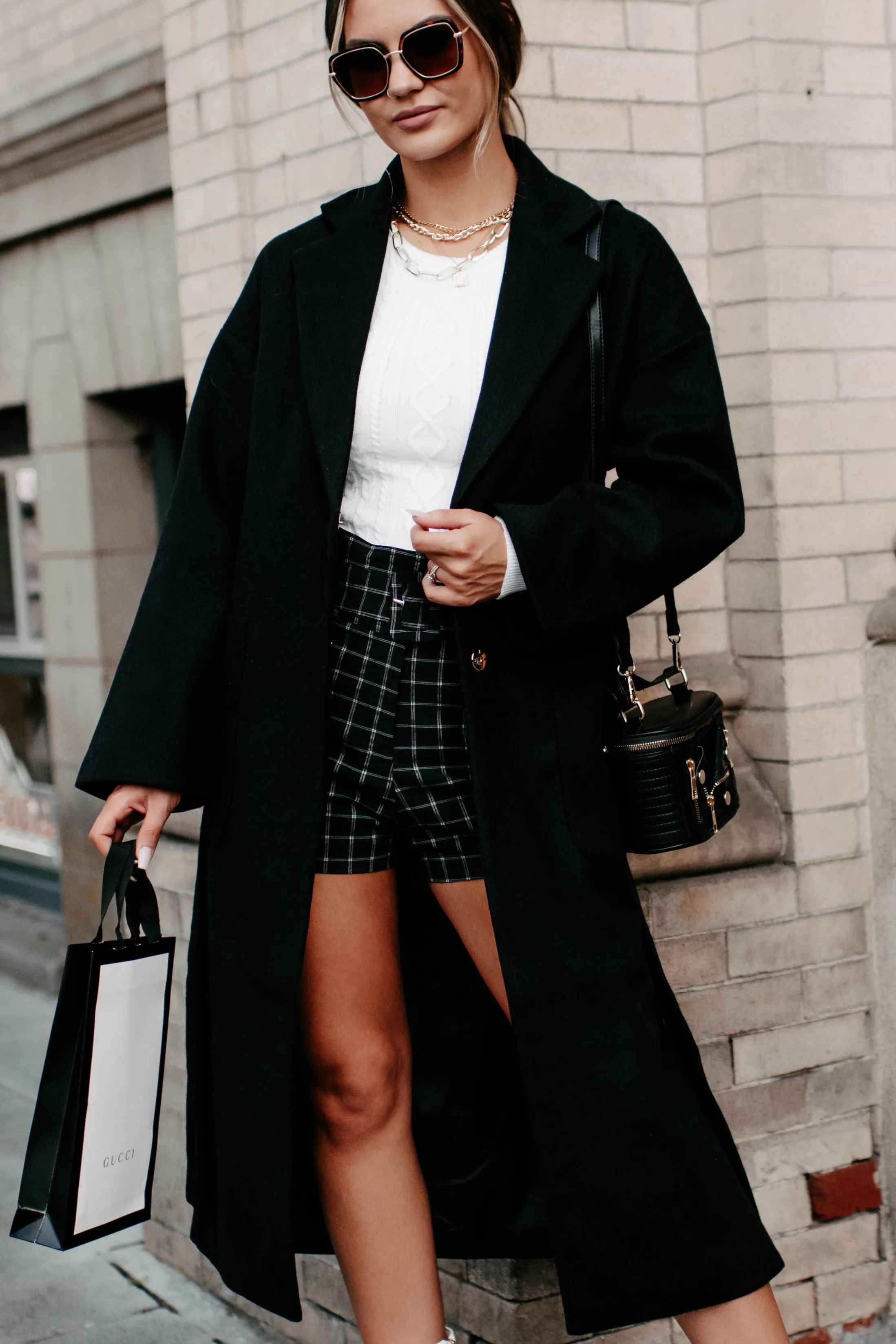 Braving The Cold Belted Trench Coat (Black)