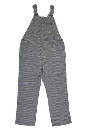 Carhartt Women's Rugged Flex Relaxed Fit Denim Railroad Stripe Bib Overall