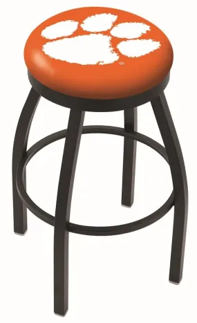 Clemson Tigers HBS Black Swivel Bar Stool with Orange Cushion