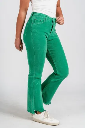 Corduroy flare pants green