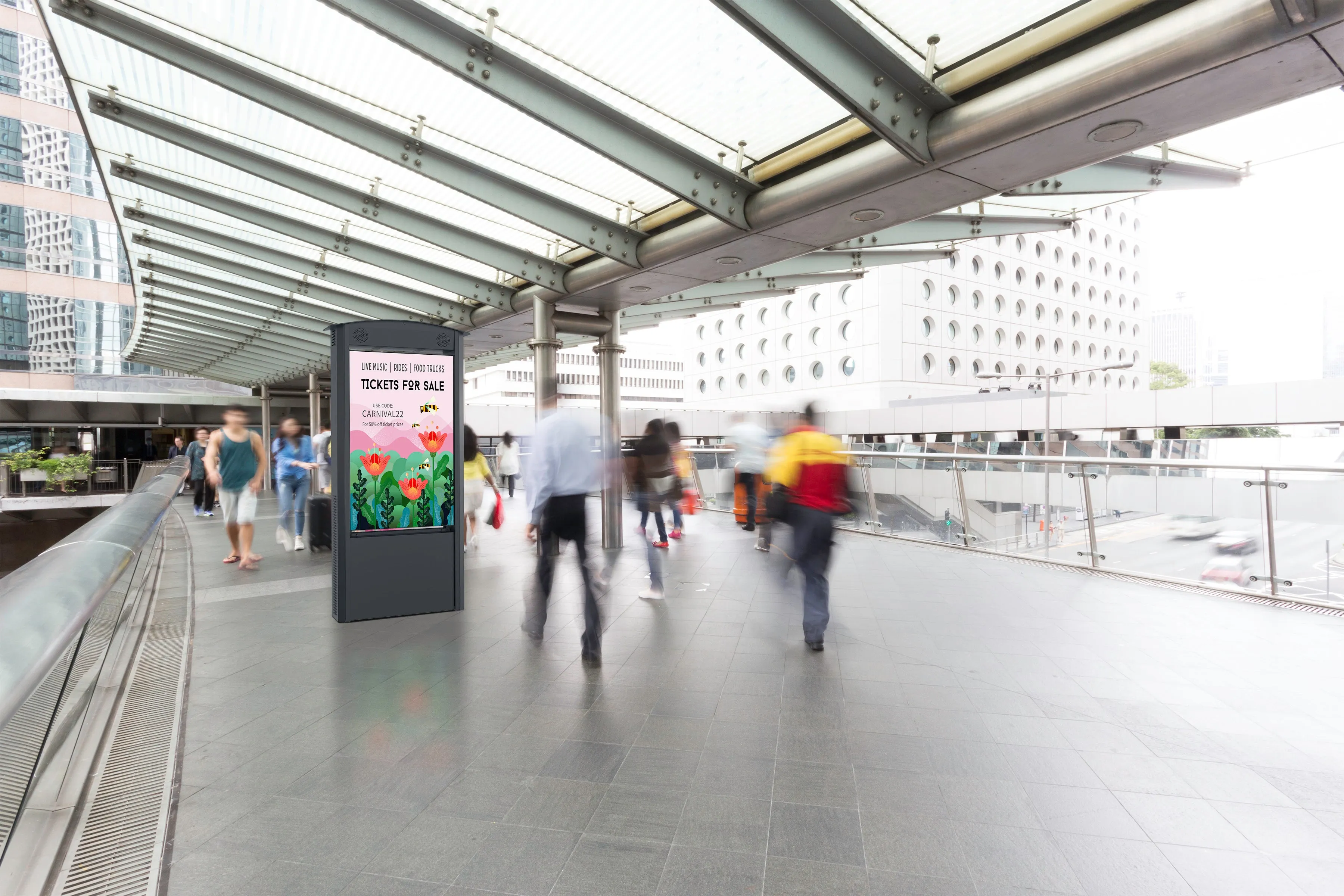 Doppelseitiger Smart City Kiosk Zwei 55-Zoll Xtreme™ High Bright Outdoor Displays Inklusive