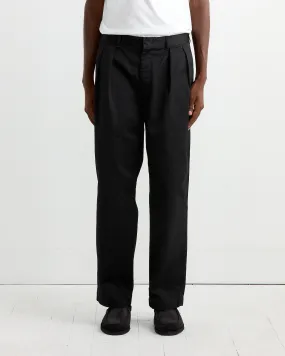 Double Pleat Chino Pant in Black