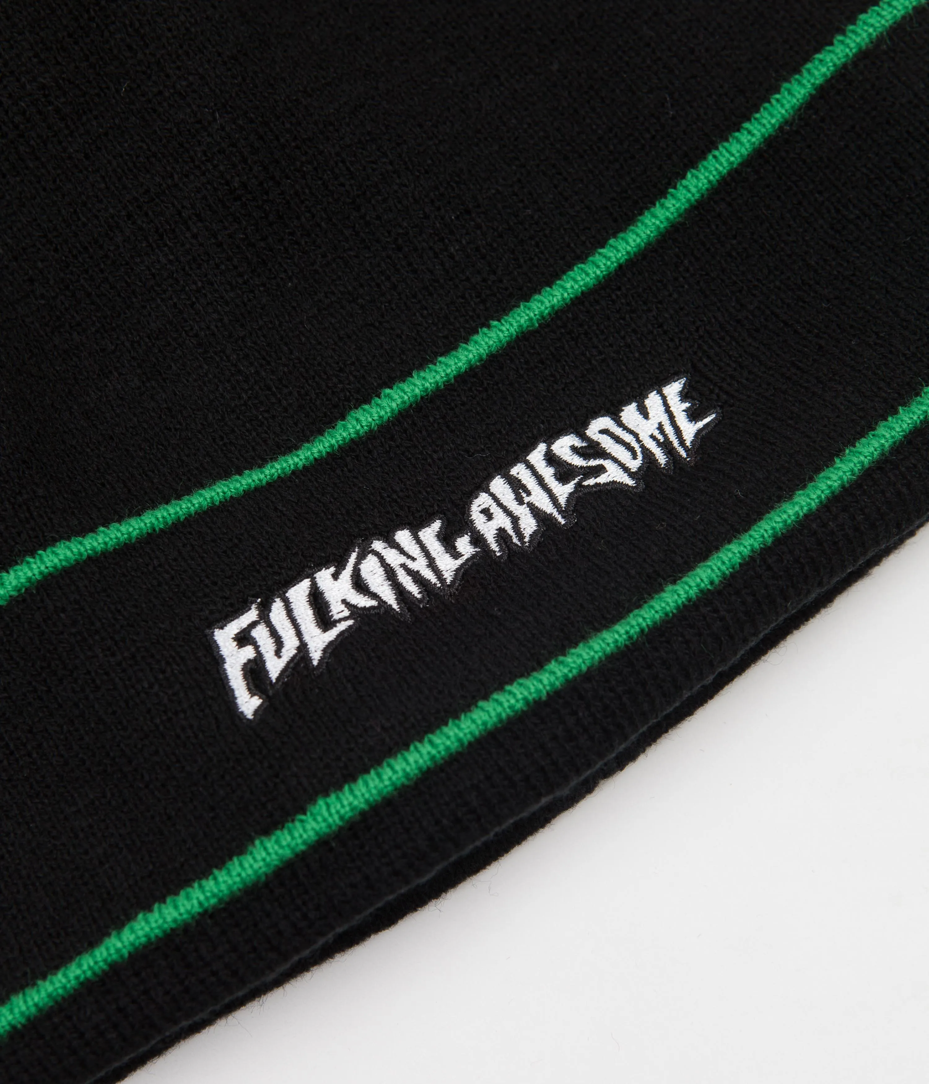 Fucking Awesome Little Stamp Stripe Beanie - Black / Green