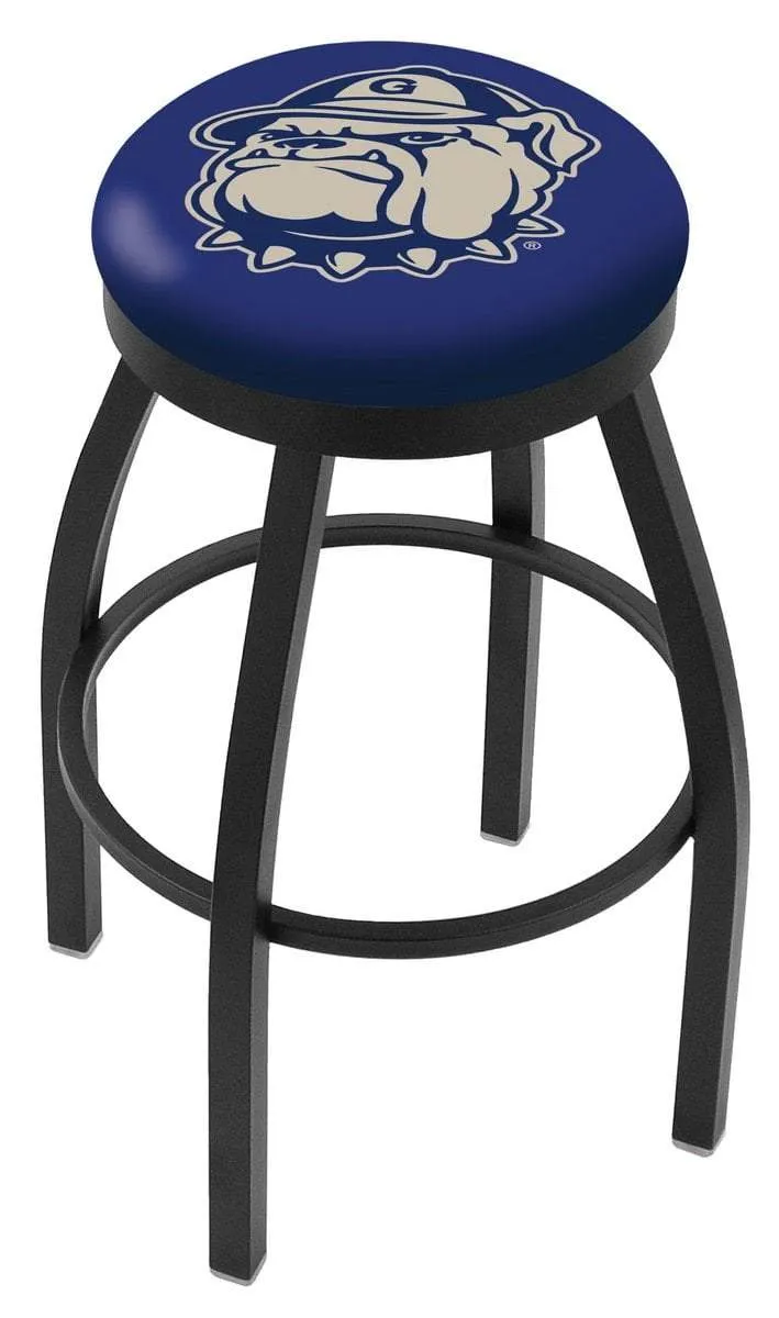 Georgetown Hoyas HBS Black Swivel Bar Stool with Blue Cushion