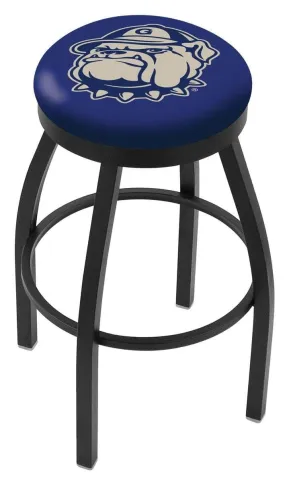 Georgetown Hoyas HBS Black Swivel Bar Stool with Blue Cushion