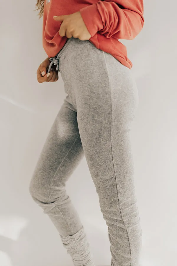Hot Cocoa & Cuddles Velour Joggers In Grey