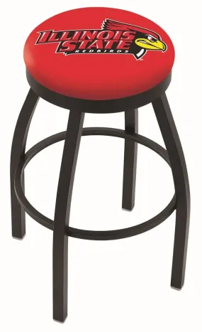 Illinois State Redbirds HBS Black Swivel Bar Stool with Red Cushion