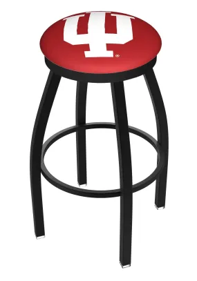 Indiana Hoosiers HBS Black Swivel Bar Stool with Red Cushion