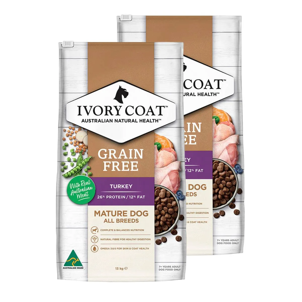 Ivory Coat Grain Free Fat Reduced Senior Turkey Dry Dog Food