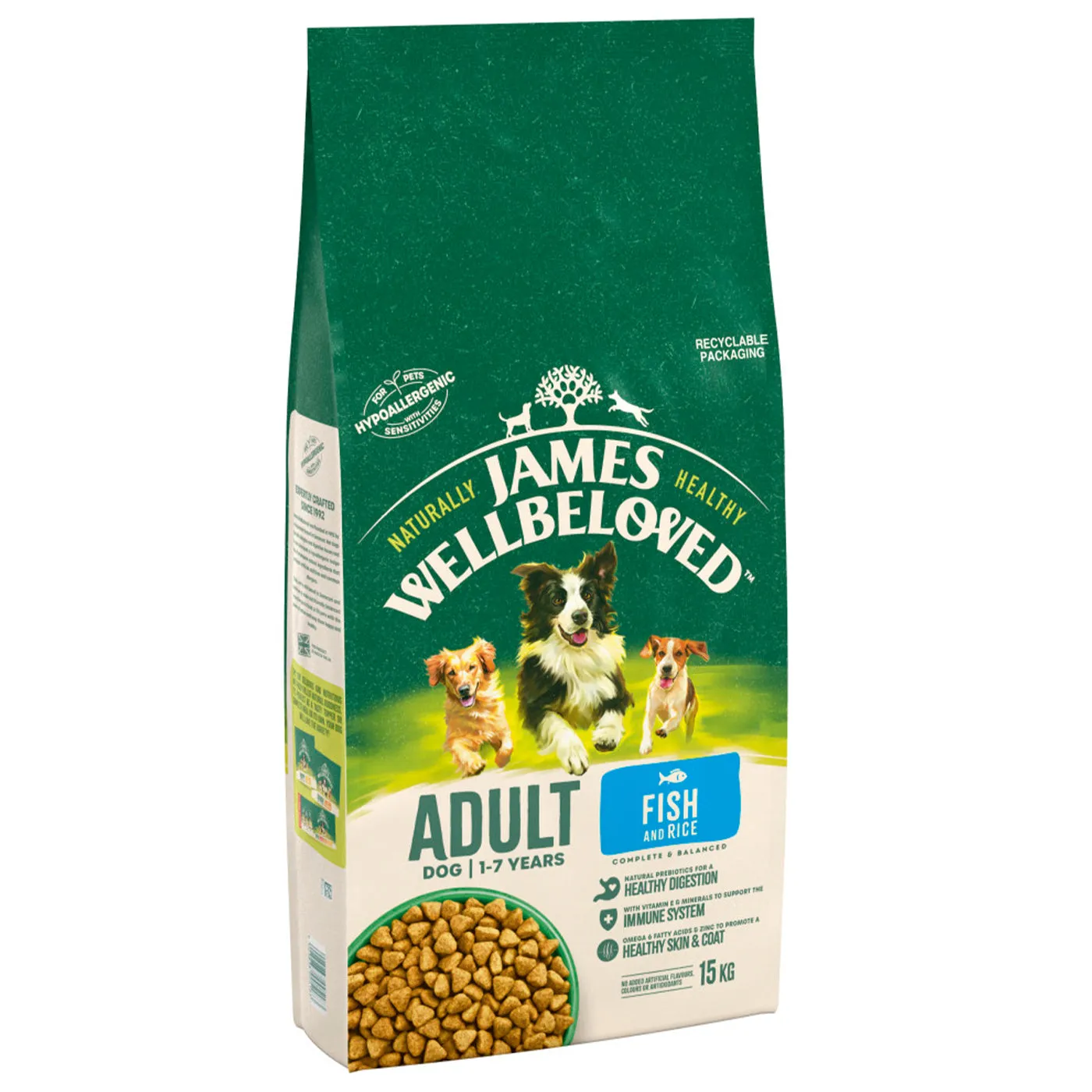 James Wellbeloved Fish & Rice Adult Dog Food 15KG