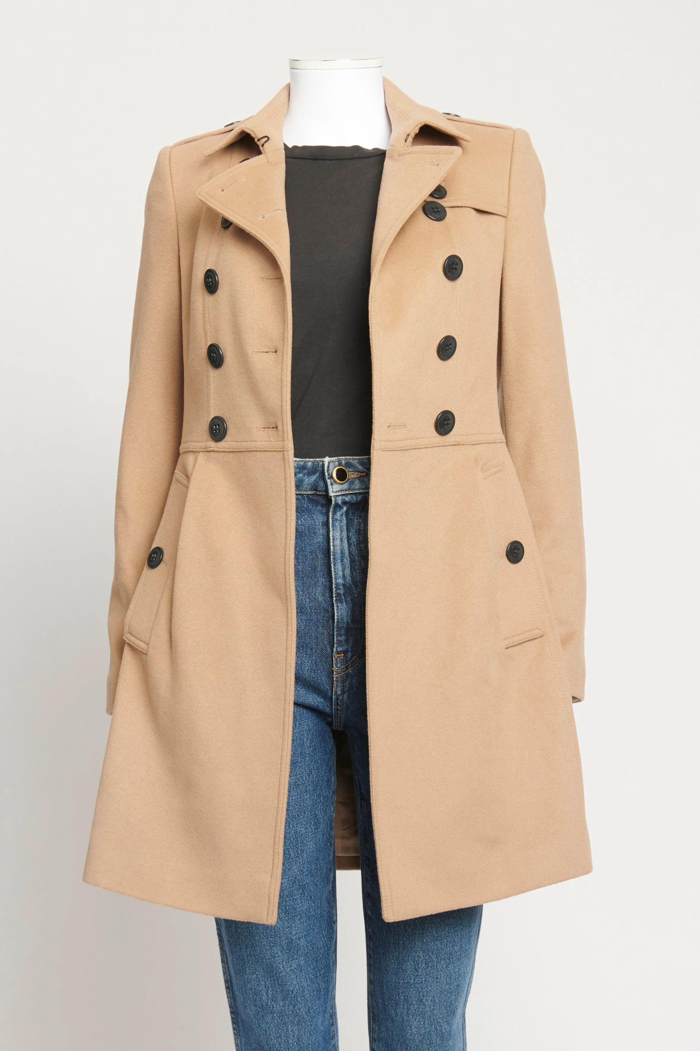 Light Brown Wool Blend Preowned Trench Coat