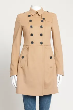 Light Brown Wool Blend Preowned Trench Coat