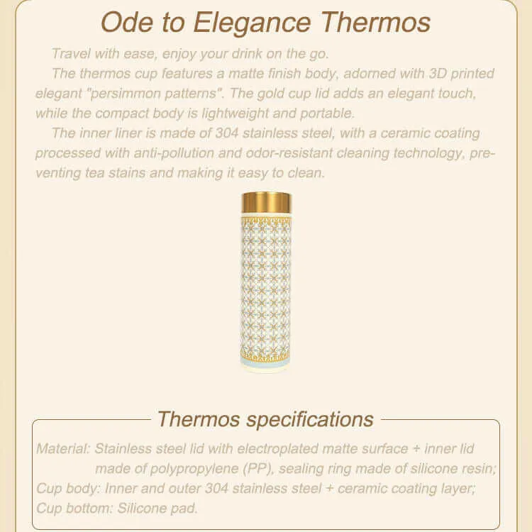 Luxurious Silk Scarf & Thermos Set: Exquisite Peony Design for the Modern Woman
