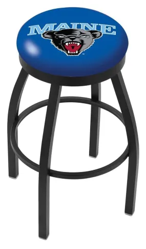 Maine Black Bears HBS Black Swivel Bar Stool with Blue Cushion