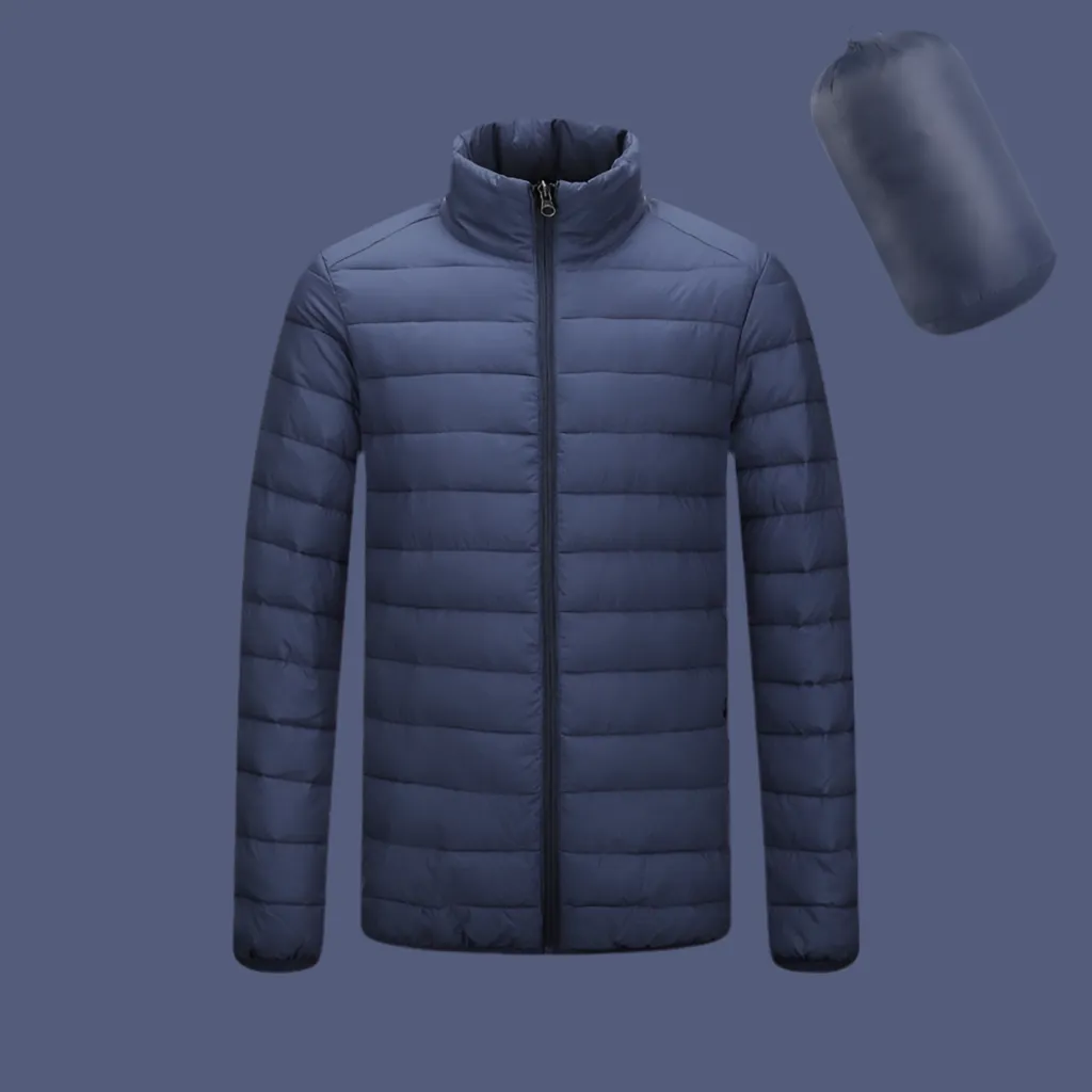 Men’s Lightweight Hooded Winter Coat – Warm Zipper Jacket