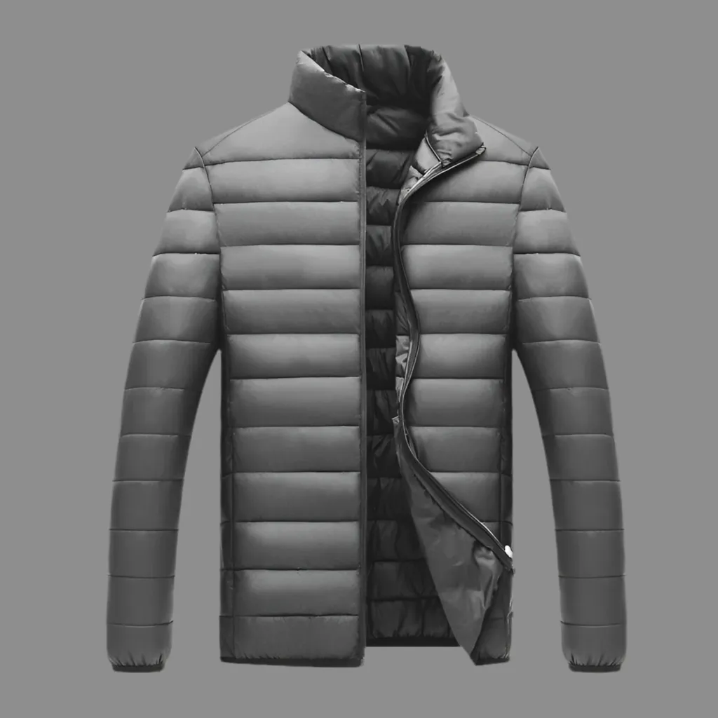 Men’s Lightweight Hooded Winter Coat – Warm Zipper Jacket