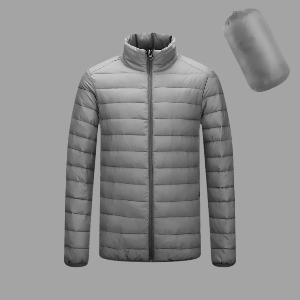 Men’s Lightweight Hooded Winter Coat – Warm Zipper Jacket