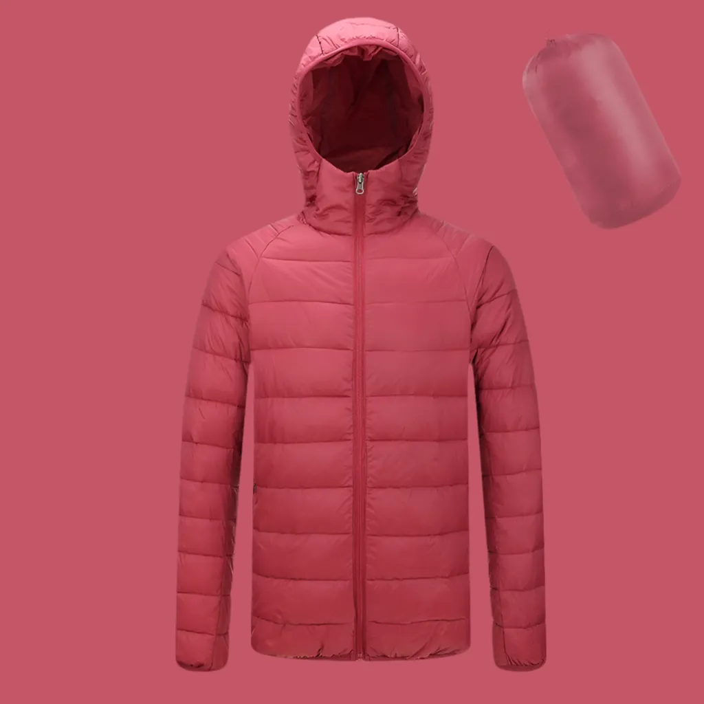 Men’s Lightweight Hooded Winter Coat – Warm Zipper Jacket
