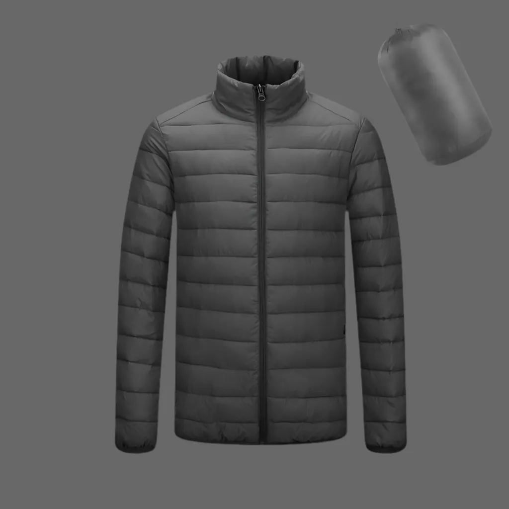 Men’s Lightweight Hooded Winter Coat – Warm Zipper Jacket