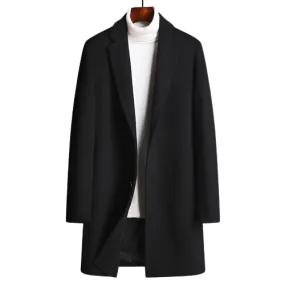 Mens Luka Front Button Wool Long Coat