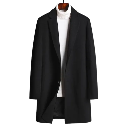 Mens Luka Front Button Wool Long Coat