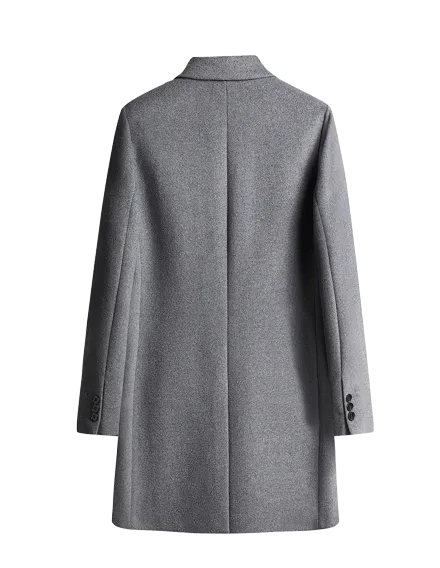 Mens Luka Front Button Wool Long Coat