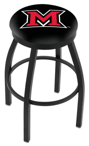 Miami University Redhawks HBS Black Swivel Bar Stool with Cushion