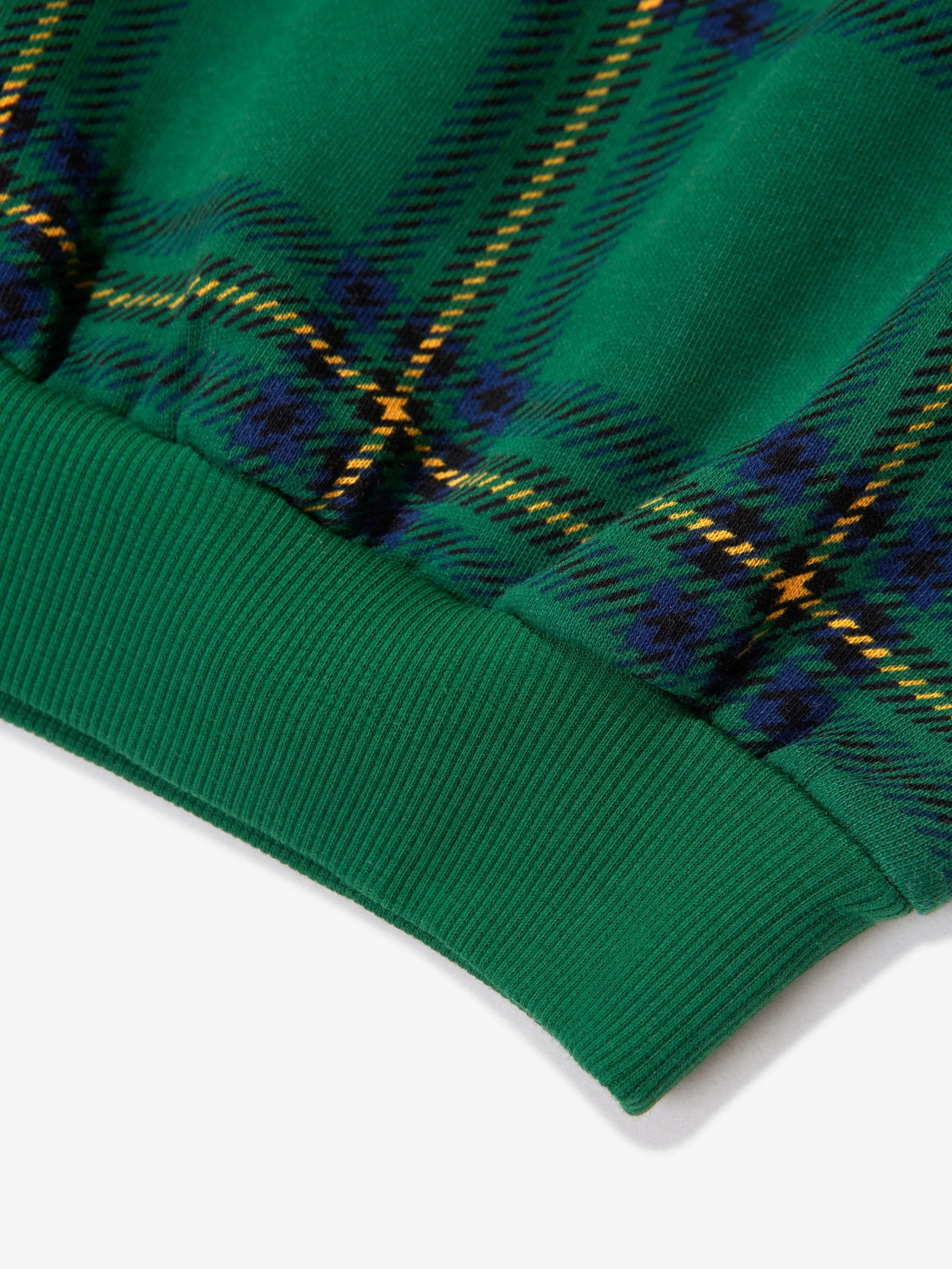 Mini Rodini Kids Organic Cotton Check Print Sweatshirt in Green