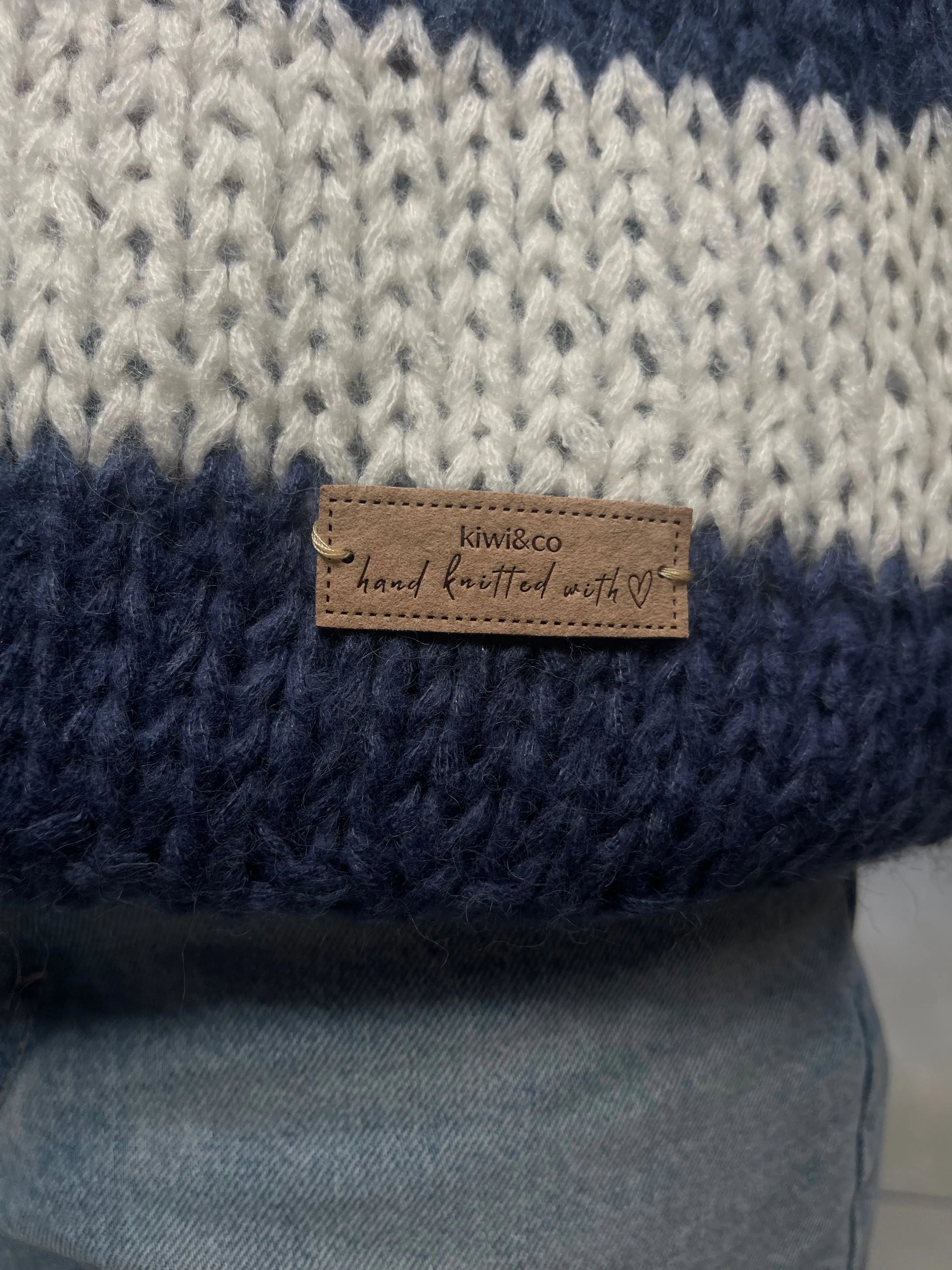 Navy Forget Me Not Stripe Jumper