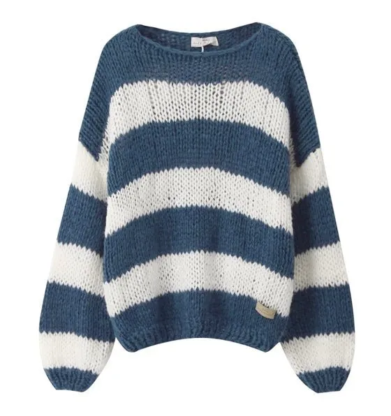 Navy Forget Me Not Stripe Jumper