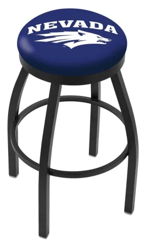Nevada Wolfpack HBS Black Swivel Bar Stool with Blue Cushion