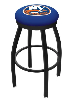 New York Islanders HBS Black Swivel Bar Stool with Blue Cushion