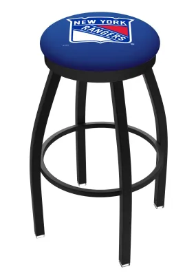 New York Rangers HBS Black Swivel Bar Stool with Cushion
