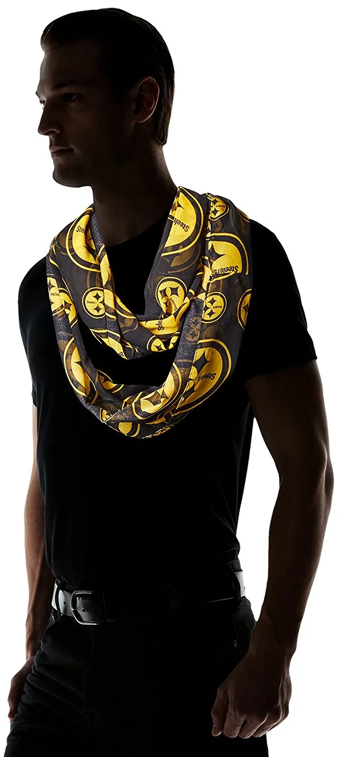 NFL Pittsburgh Steelers Team Logo Infinity Scarf, Black