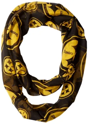 NFL Pittsburgh Steelers Team Logo Infinity Scarf, Black